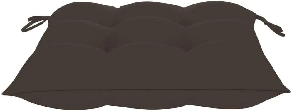 2-Pack Bamboo Folding Patio Chairs with Taupe Cushions, Outdoor Furniture Set for Garden Dining, Poolside Lounging and Backyard Relaxation