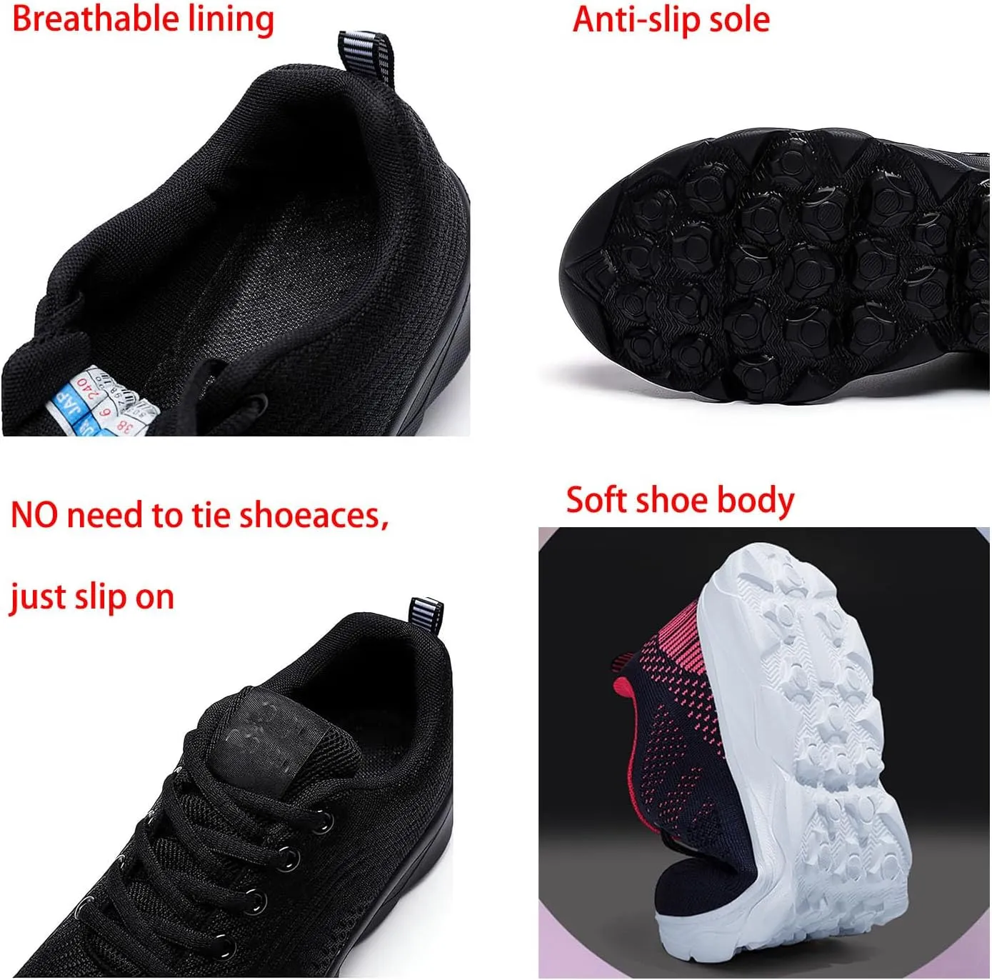 2024 Women's Air Cushion Sneakers, Non Slip Walking Sneakers Running Shoes for Women, Women Orthopedic Sneakers