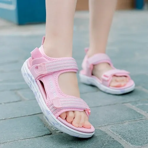3-12 Girls Sandals Kids Summer Children Light Fashion Beach Shoes
