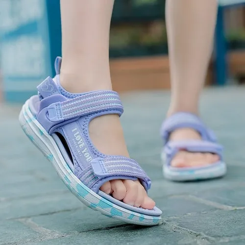 3-12 Girls Sandals Kids Summer Children Light Fashion Beach Shoes