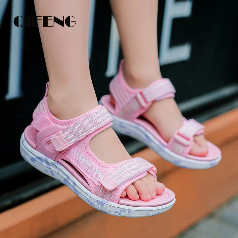 3-12 Girls Sandals Kids Summer Children Light Fashion Beach Shoes