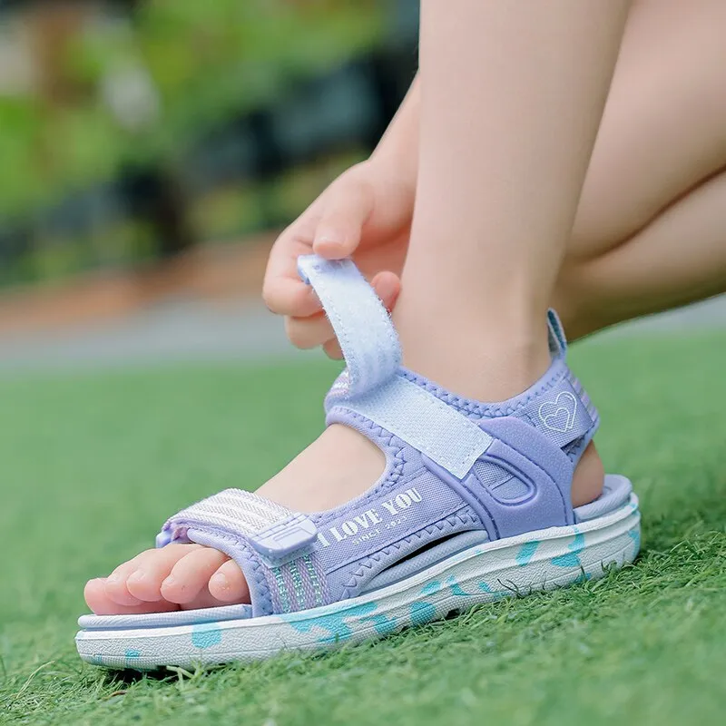 3-12 Girls Sandals Kids Summer Children Light Fashion Beach Shoes