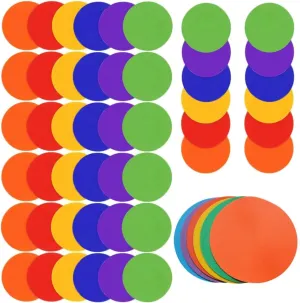48PCS Spot Markers 9 Inch Floor Spots with Bag Non Slip Vinyl Poly Flat Field Cones Poly Dots Agility Markers for Sports Training, Soccer, Basketball, Speed,Gym, Dance, Classroom Organization