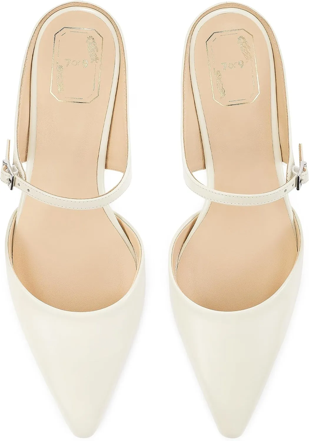7or9 Women Sofa Sandals Comfortable Lambskin Slide Heeled Sandals Dressy Square Toe Block High Heels Strap Sandals
