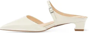7or9 Women Sofa Sandals Comfortable Lambskin Slide Heeled Sandals Dressy Square Toe Block High Heels Strap Sandals