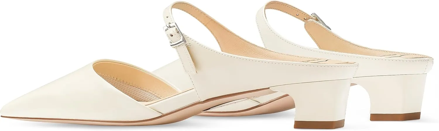 7or9 Women Sofa Sandals Comfortable Lambskin Slide Heeled Sandals Dressy Square Toe Block High Heels Strap Sandals