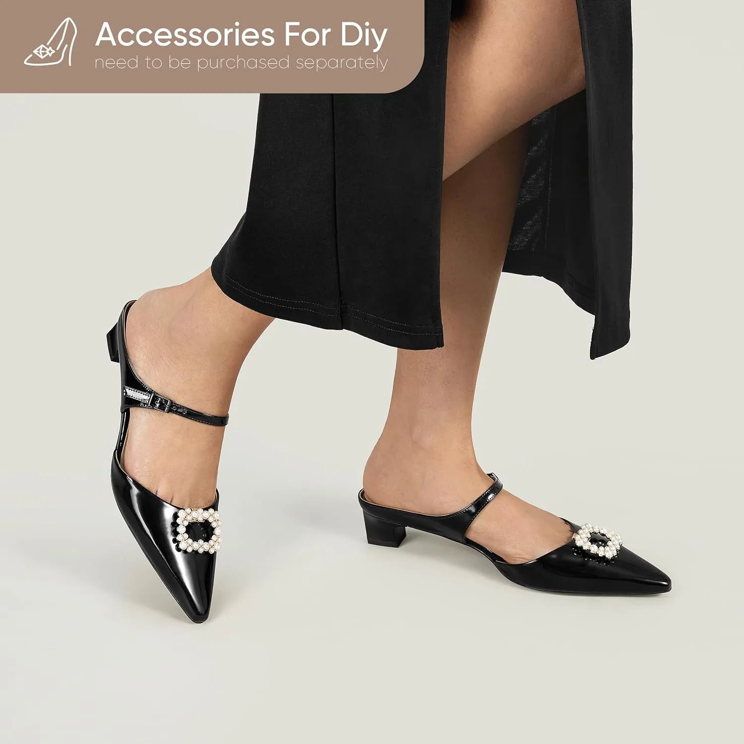 7or9 Women Sofa Sandals Comfortable Lambskin Slide Heeled Sandals Dressy Square Toe Block High Heels Strap Sandals