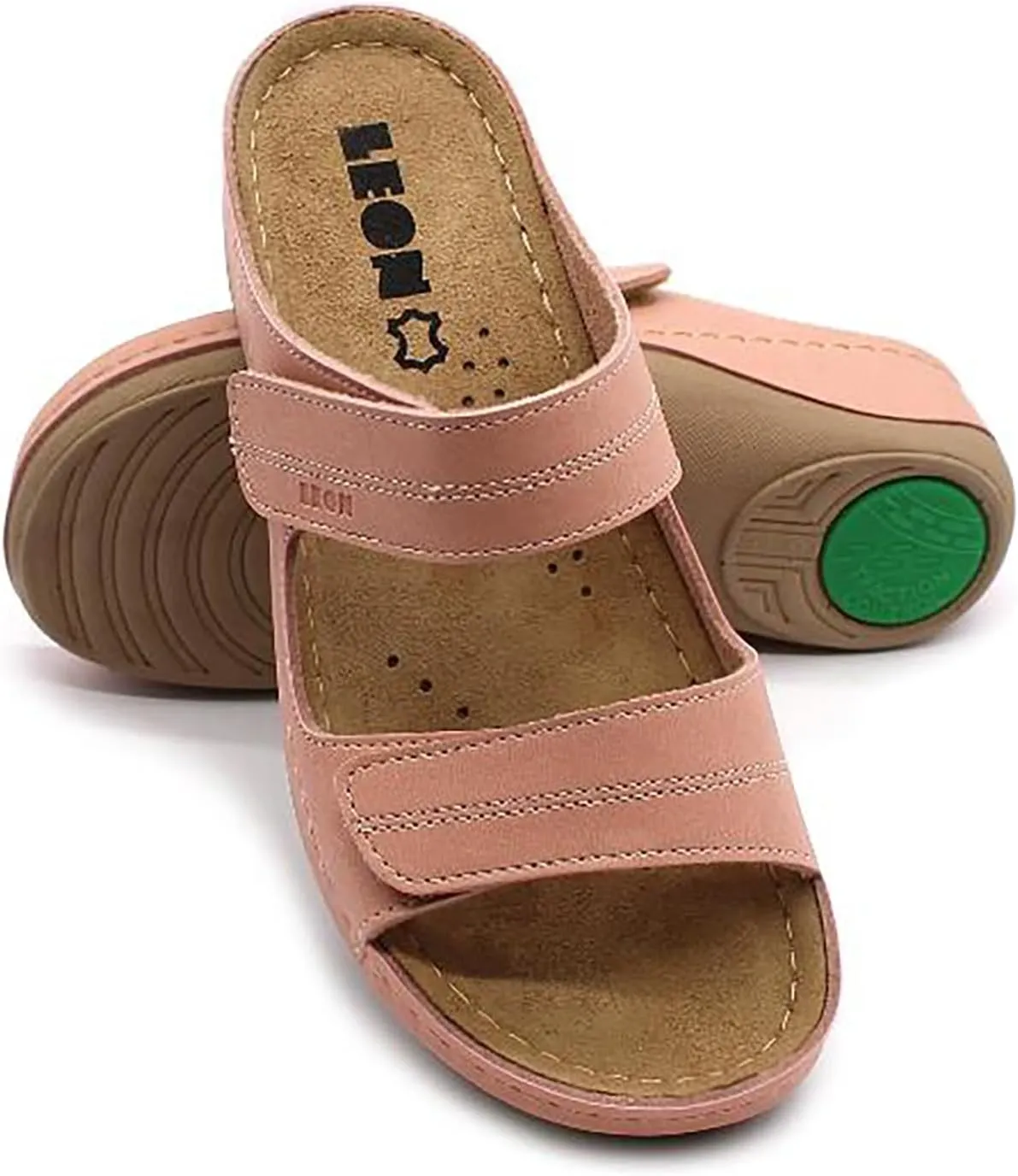 907 Leather Slip-on Womens Ladies Sandal Clogs Mules Slides Slippers Shoes