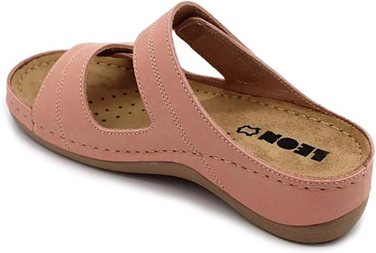 907 Leather Slip-on Womens Ladies Sandal Clogs Mules Slides Slippers Shoes