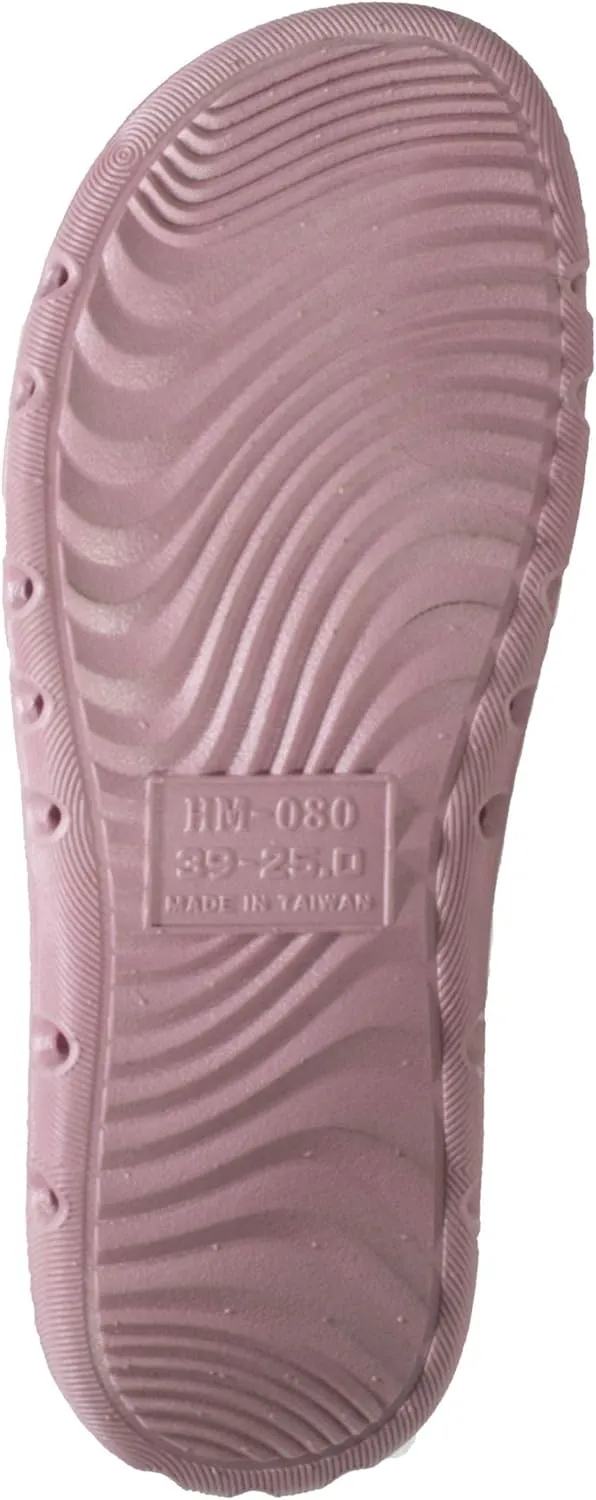 Ad Tec Women’s PVC Slide Sandal Shower Drainage Holes Comfortable, Non-Slip and Quick Dry, Casual Indoor/Outdoor Slippers