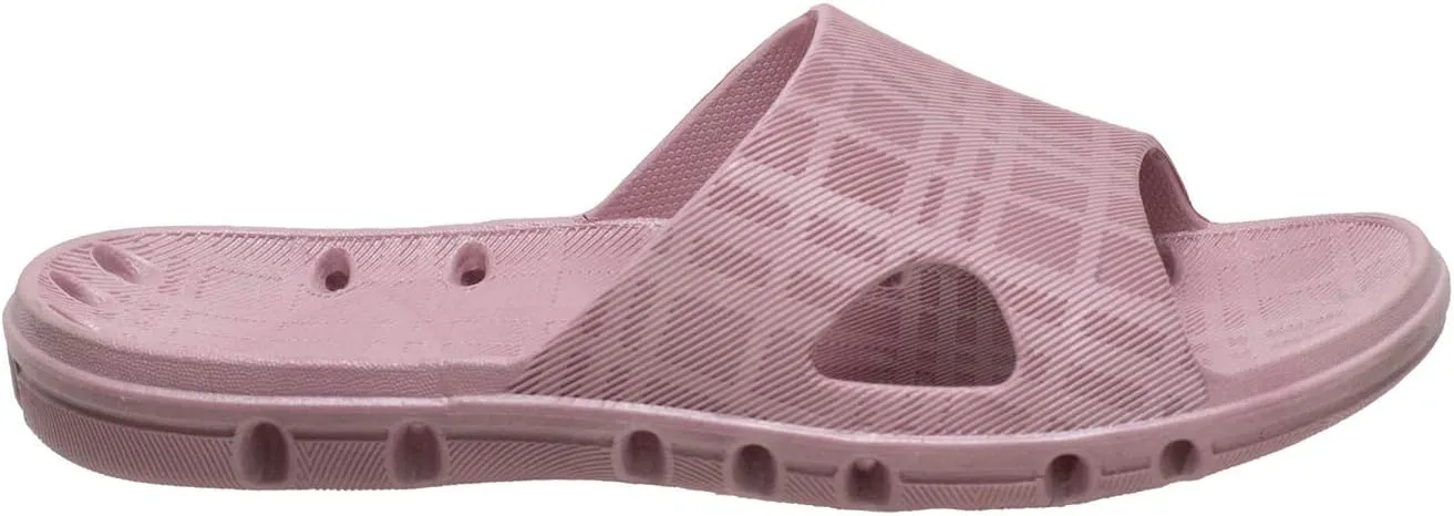 Ad Tec Women’s PVC Slide Sandal Shower Drainage Holes Comfortable, Non-Slip and Quick Dry, Casual Indoor/Outdoor Slippers