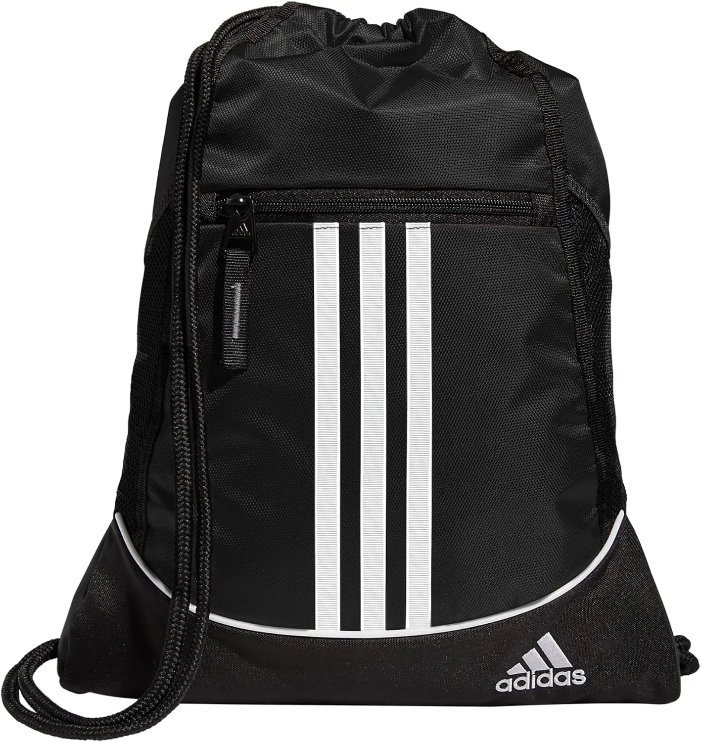 adidas Alliance Sackpack, Drawstring, Lightweight Small Gym Bag for Women, Soccer Backpack, Black, One Size
