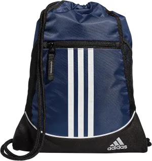 adidas Alliance Sackpack, Drawstring, Lightweight Small Gym Bag for Women, Soccer Backpack, Team Navy Blue, One Size
