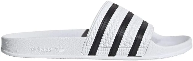 adidas Originals Men's Adilette Sandal, White/Black/White, 4