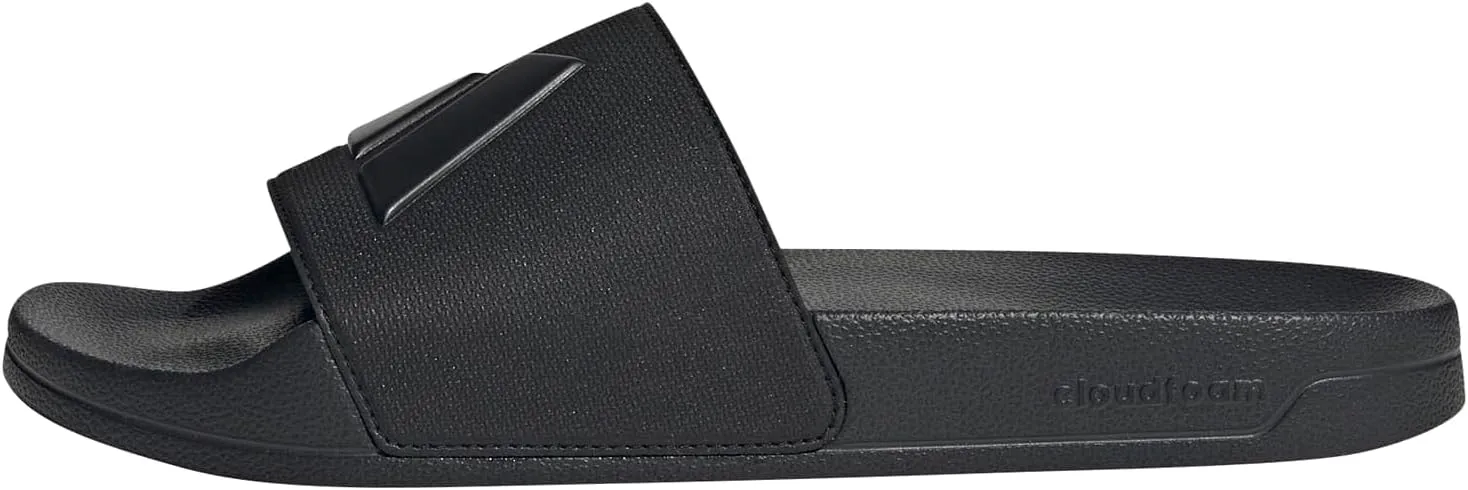 adidas Unisex Adilette Shower Slide Sandal, Black/Black/Black, 9 US Men