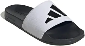 adidas Unisex Adilette Shower Slide Sandal, White/Black/Black, 11 US Men