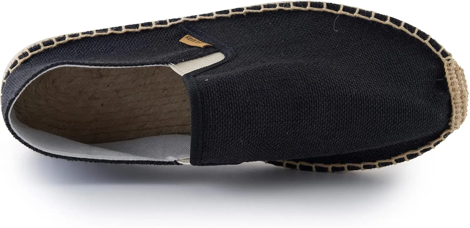 Alexis Leroy Men's Closed Toe Canvas Slip on Flat Espadrille Shoes