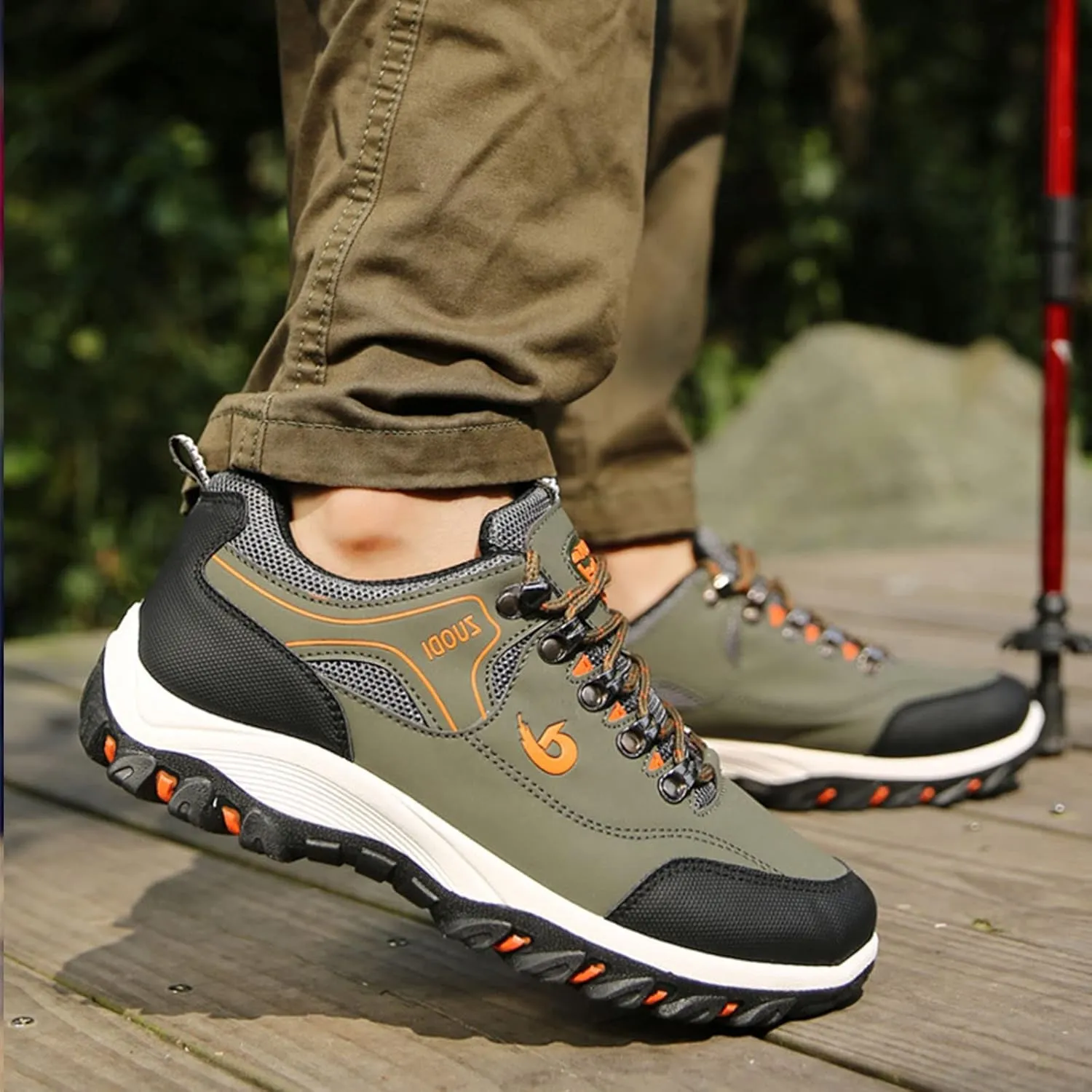 AngryMonkey Men's Outdoor Orthopedic Hiking Shoes,Lightweight Comfy Breathable Non-Slip Height Travel Walking Fashion Sneakers