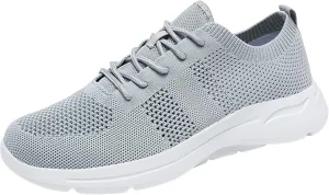 Arch Support Hiking Shoes for Men Breathable Elastic Fly Woven Mesh Sneaker Lightweight Diabetic Shoes for Men