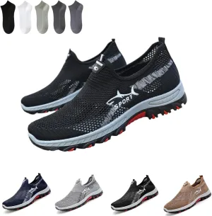 Atlacoast - Jarv Cooling Comfort Sneaker for Men, Slip-On Design, Non-Slip Soft Soled, Summer Breathable Mesh Shoes
