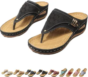 Avylays Orthopedic Sandals, Breathable Mesh Sports Sandals With Non-Slip Sole, Wedge Heel Thick-Soled Slippers Womens
