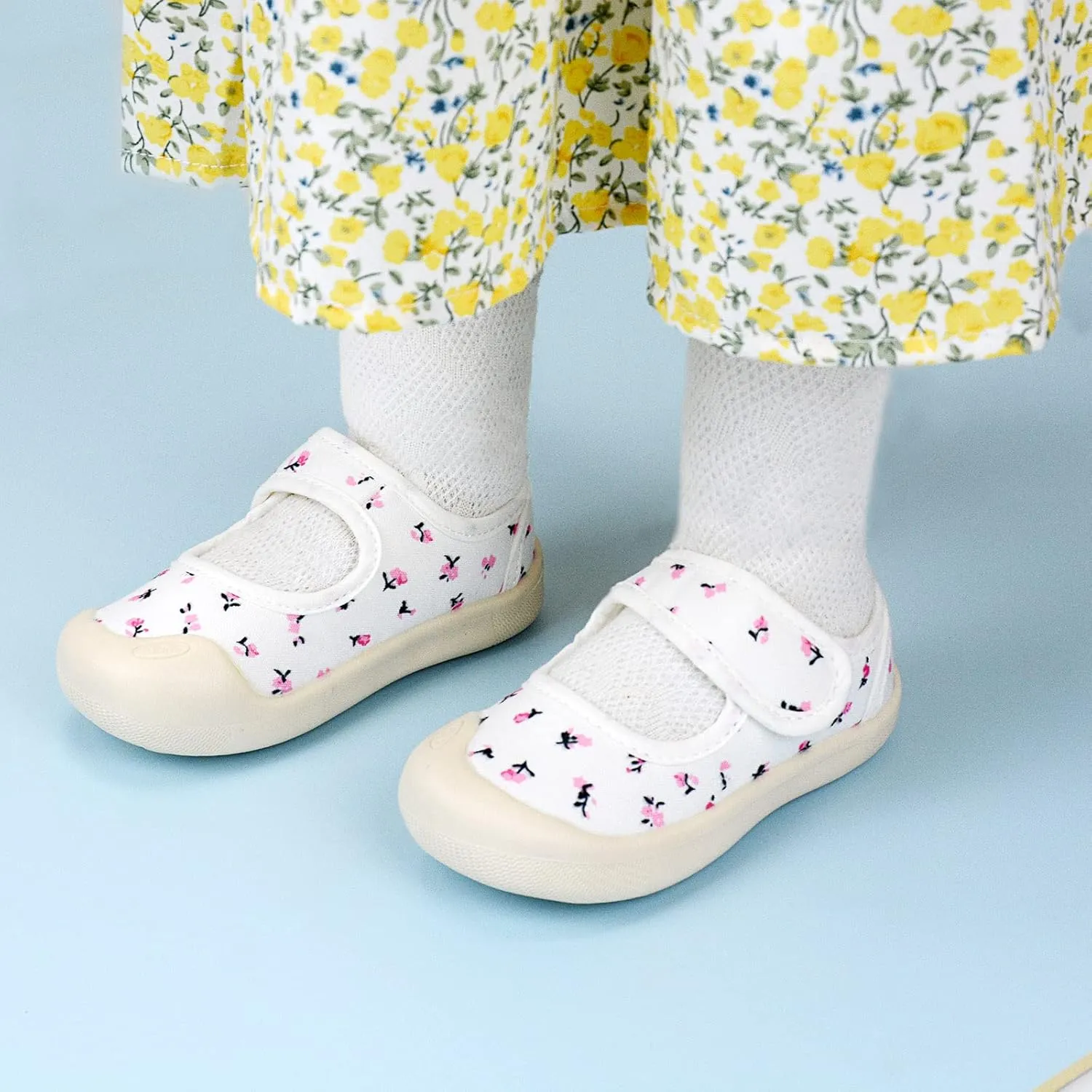Baby Girl Canvas Sneakers Toddler Girl Mary Jane Flats Non-Slip Casual School Uniform Loafers Dress Shoe