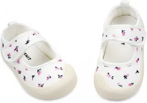 Baby Girl Canvas Sneakers Toddler Girl Mary Jane Flats Non-Slip Casual School Uniform Loafers Dress Shoe