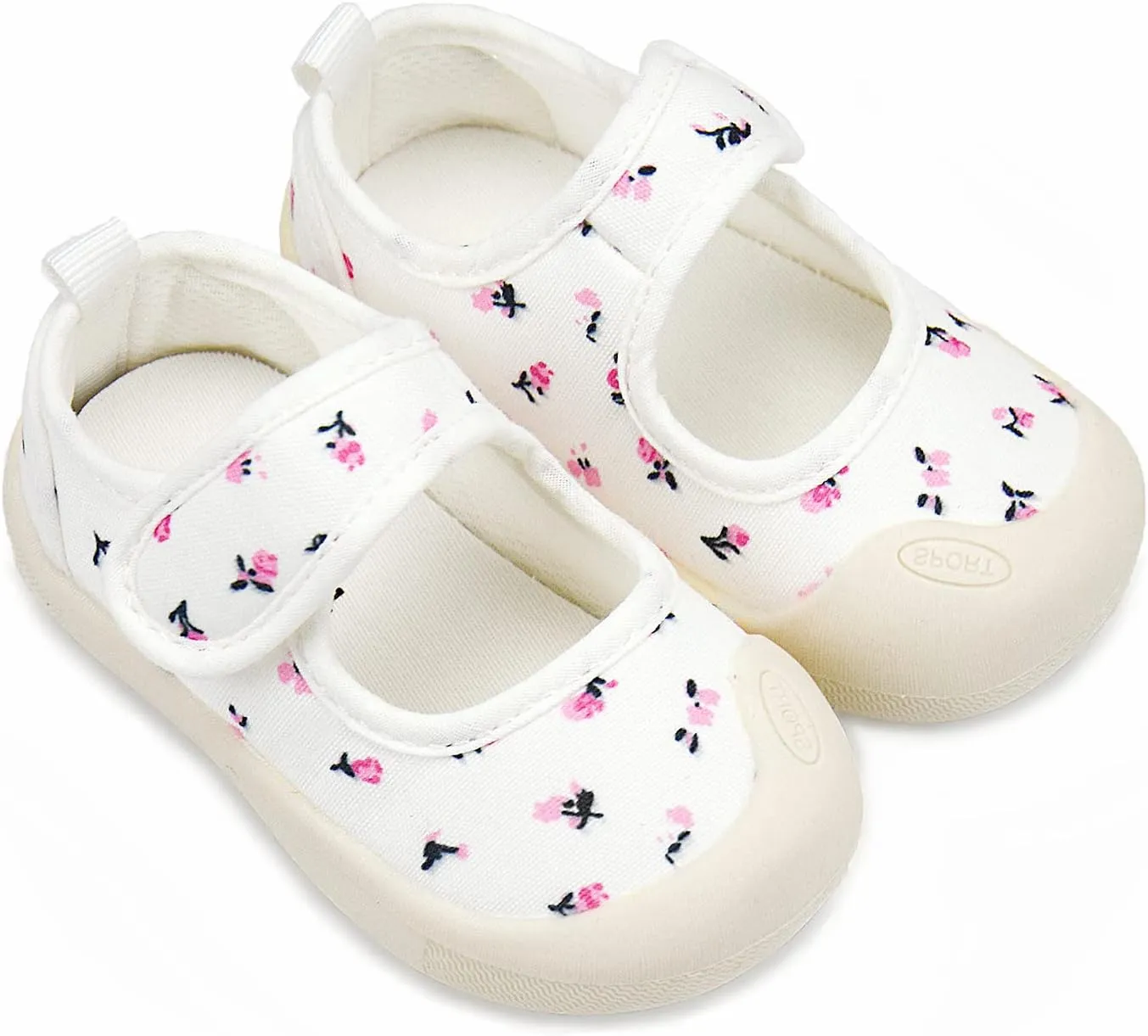 Baby Girl Canvas Sneakers Toddler Girl Mary Jane Flats Non-Slip Casual School Uniform Loafers Dress Shoe