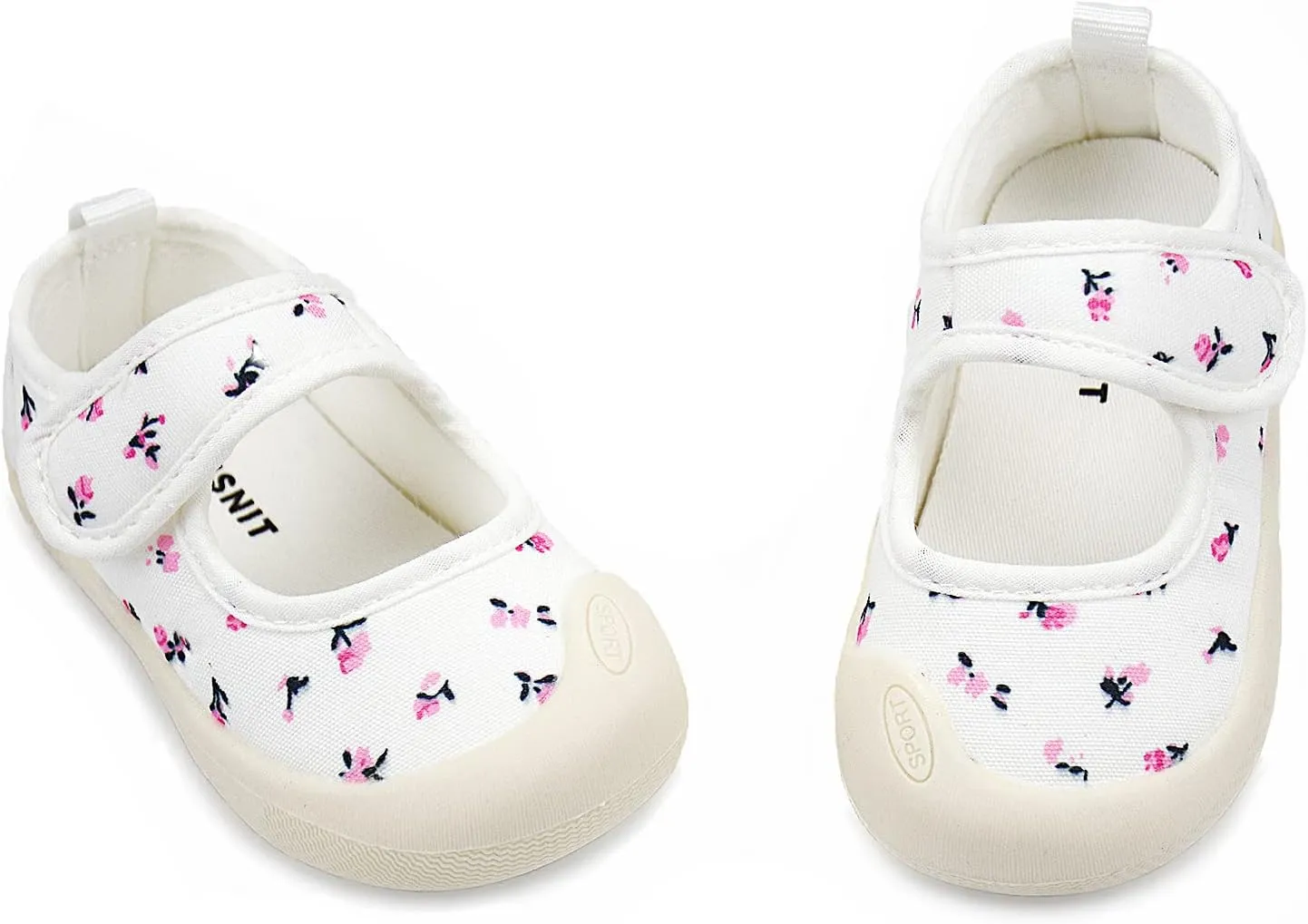 Baby Girl Canvas Sneakers Toddler Girl Mary Jane Flats Non-Slip Casual School Uniform Loafers Dress Shoe