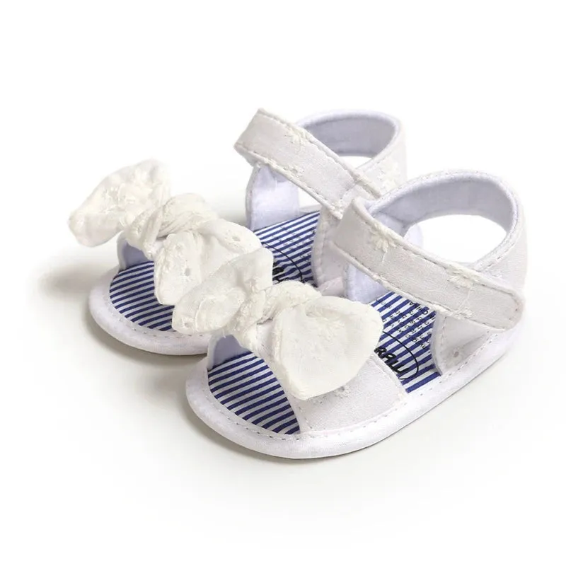 Baby Girls Bow Breathable Princess Flat Soft Sole  Sandals