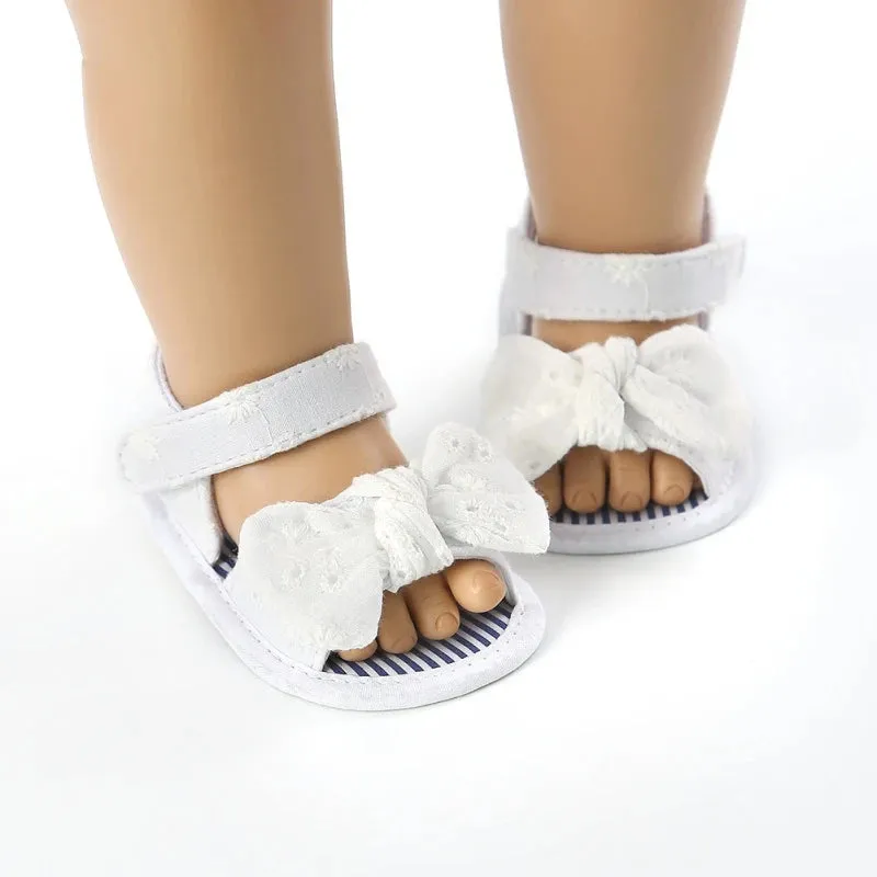 Baby Girls Bow Breathable Princess Flat Soft Sole  Sandals