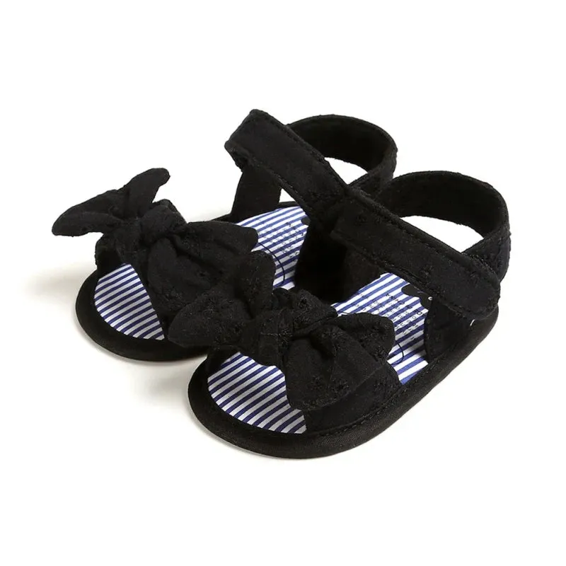 Baby Girls Bow Breathable Princess Flat Soft Sole  Sandals