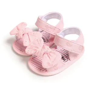 Baby Girls Bow Breathable Princess Flat Soft Sole  Sandals