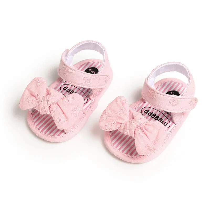 Baby Girls Bow Breathable Princess Flat Soft Sole  Sandals