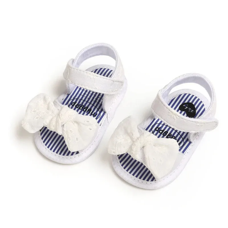 Baby Girls Bow Breathable Princess Flat Soft Sole  Sandals