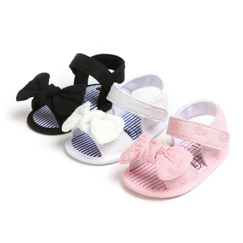 Baby Girls Bow Breathable Princess Flat Soft Sole  Sandals