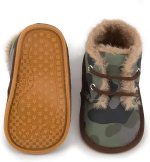 Baby Girls Boys Winter Warm Snow Boots Velvet Rubber Anit-Slip Sole Shoes Newborn Infant First Walking Toddler Crib Shoes