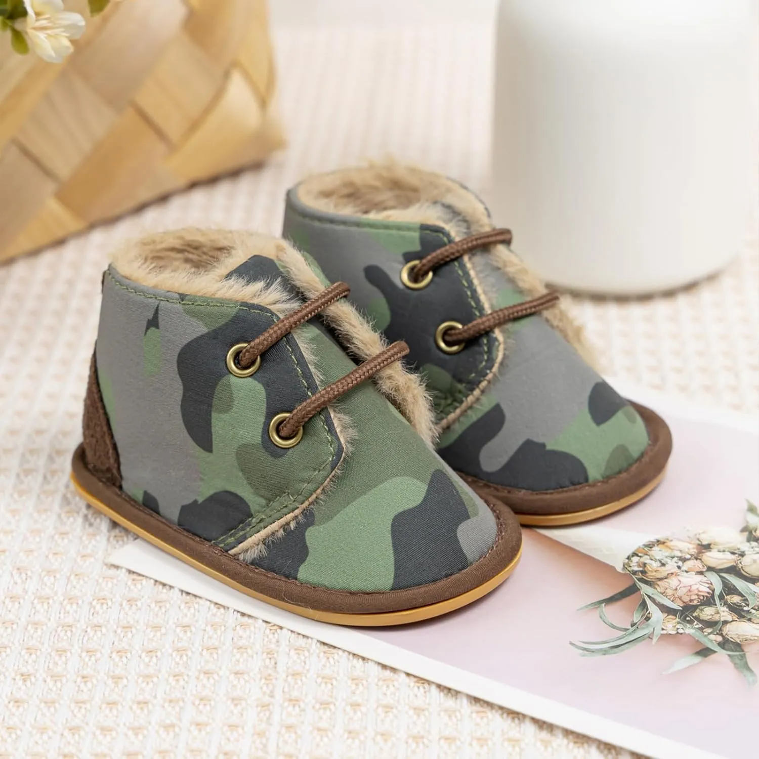 Baby Girls Boys Winter Warm Snow Boots Velvet Rubber Anit-Slip Sole Shoes Newborn Infant First Walking Toddler Crib Shoes