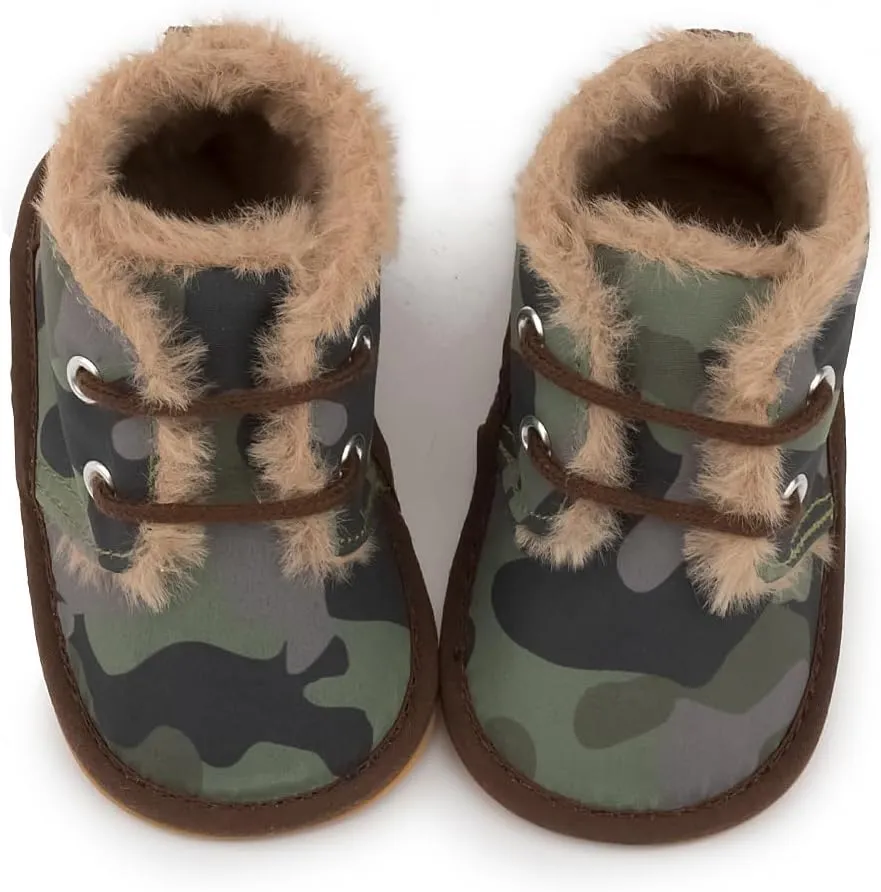 Baby Girls Boys Winter Warm Snow Boots Velvet Rubber Anit-Slip Sole Shoes Newborn Infant First Walking Toddler Crib Shoes