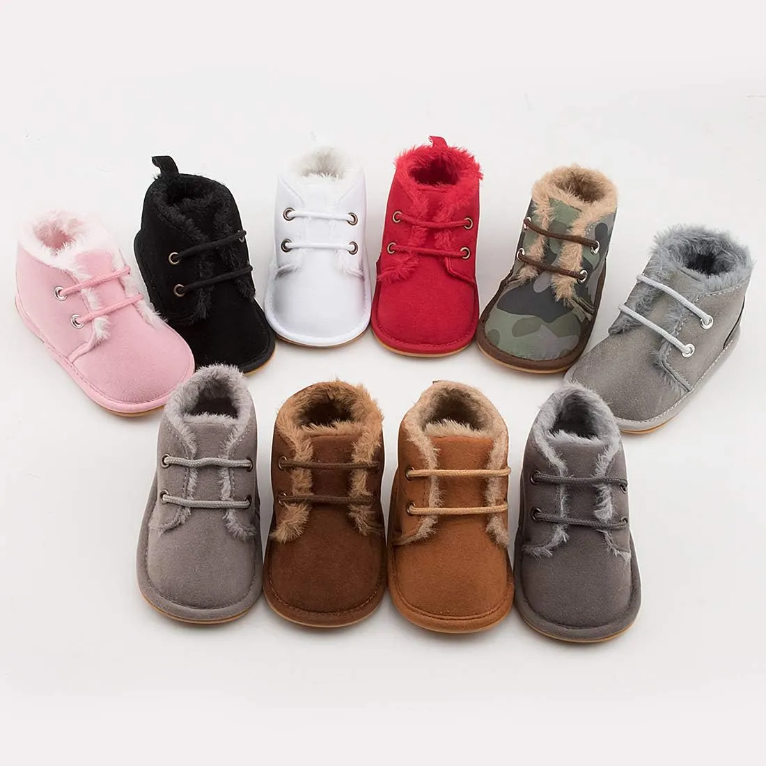 Baby Girls Boys Winter Warm Snow Boots Velvet Rubber Anit-Slip Sole Shoes Newborn Infant First Walking Toddler Crib Shoes