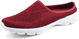 baobeijiadao Womens Mesh Mules Slip On Shoes Backless Sneakers Knit Flats Non-Slip Walking Shoes
