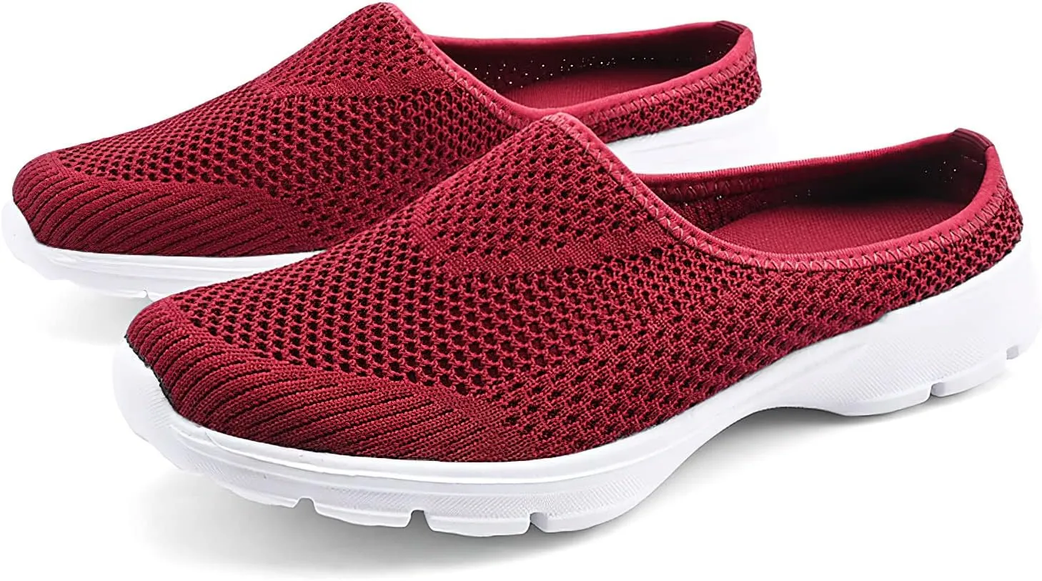 baobeijiadao Womens Mesh Mules Slip On Shoes Backless Sneakers Knit Flats Non-Slip Walking Shoes