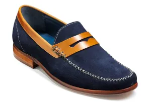 Barker William - Navy Suede/Cedar Collar - 6.5 G