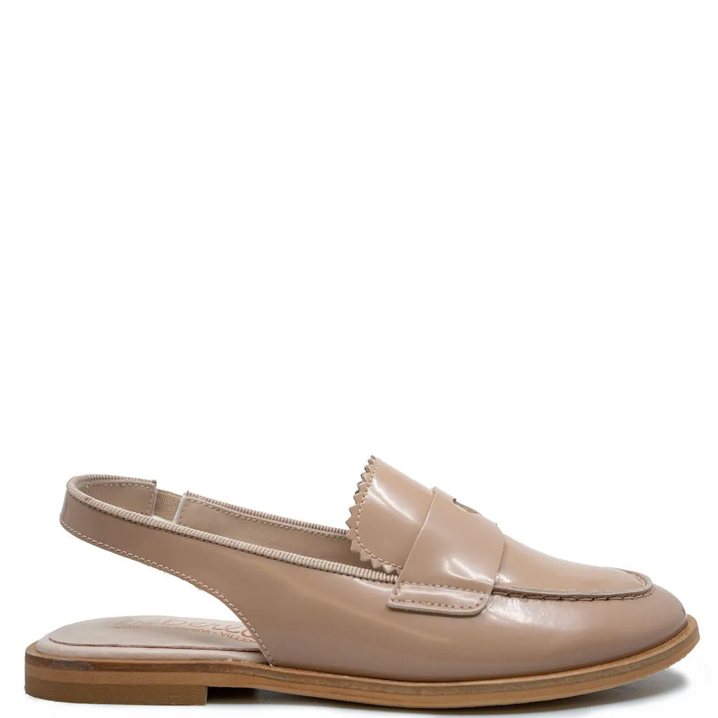Beberlis Nude Patent Heart Slingback