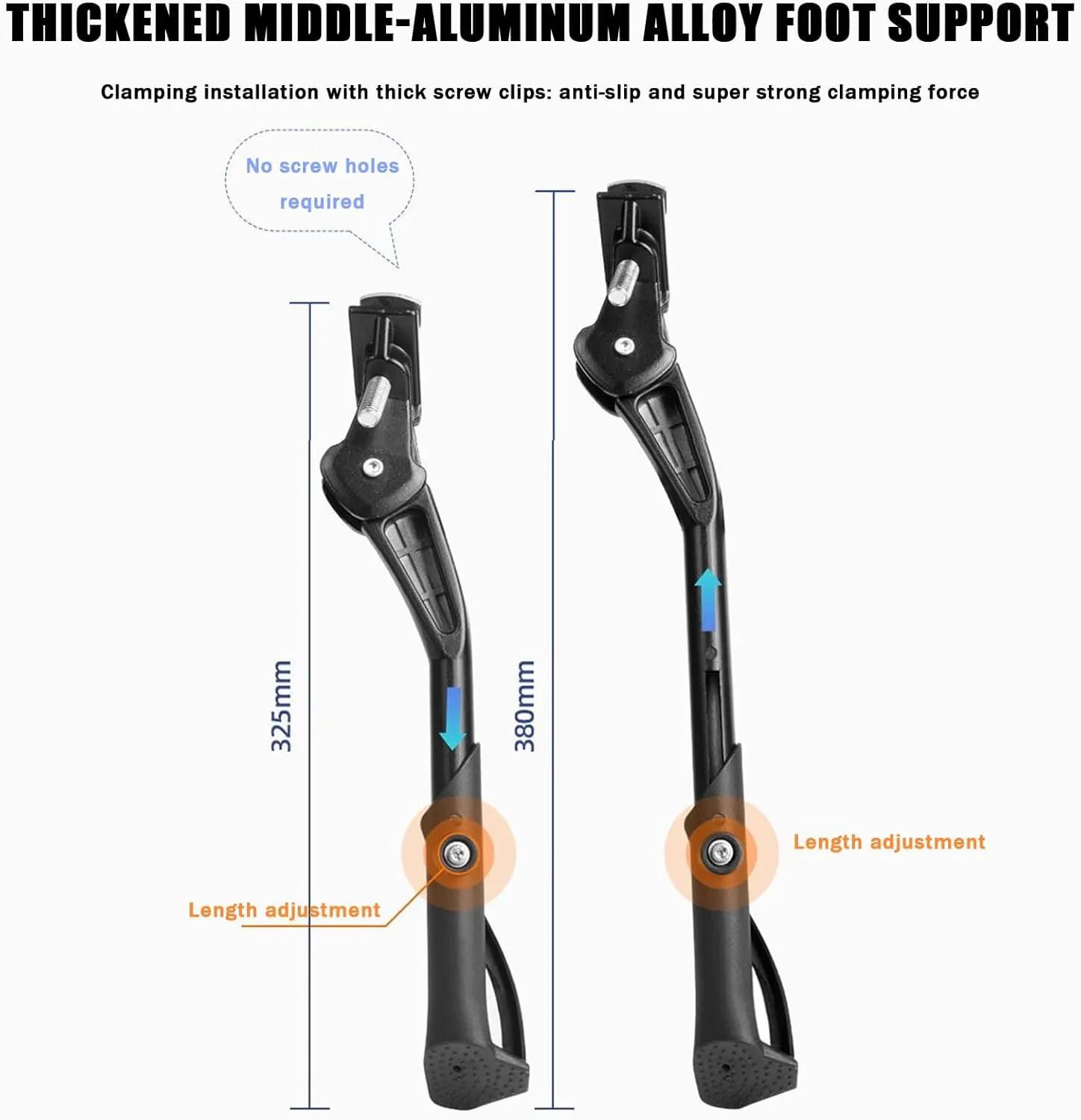 Bike Kickstand for Cervelo Aspero, Aluminum Adjustable Kickstand Foot Side Stand Suppor Rear Side Bicycle Stand with Non-Slip Rubber Foot,C