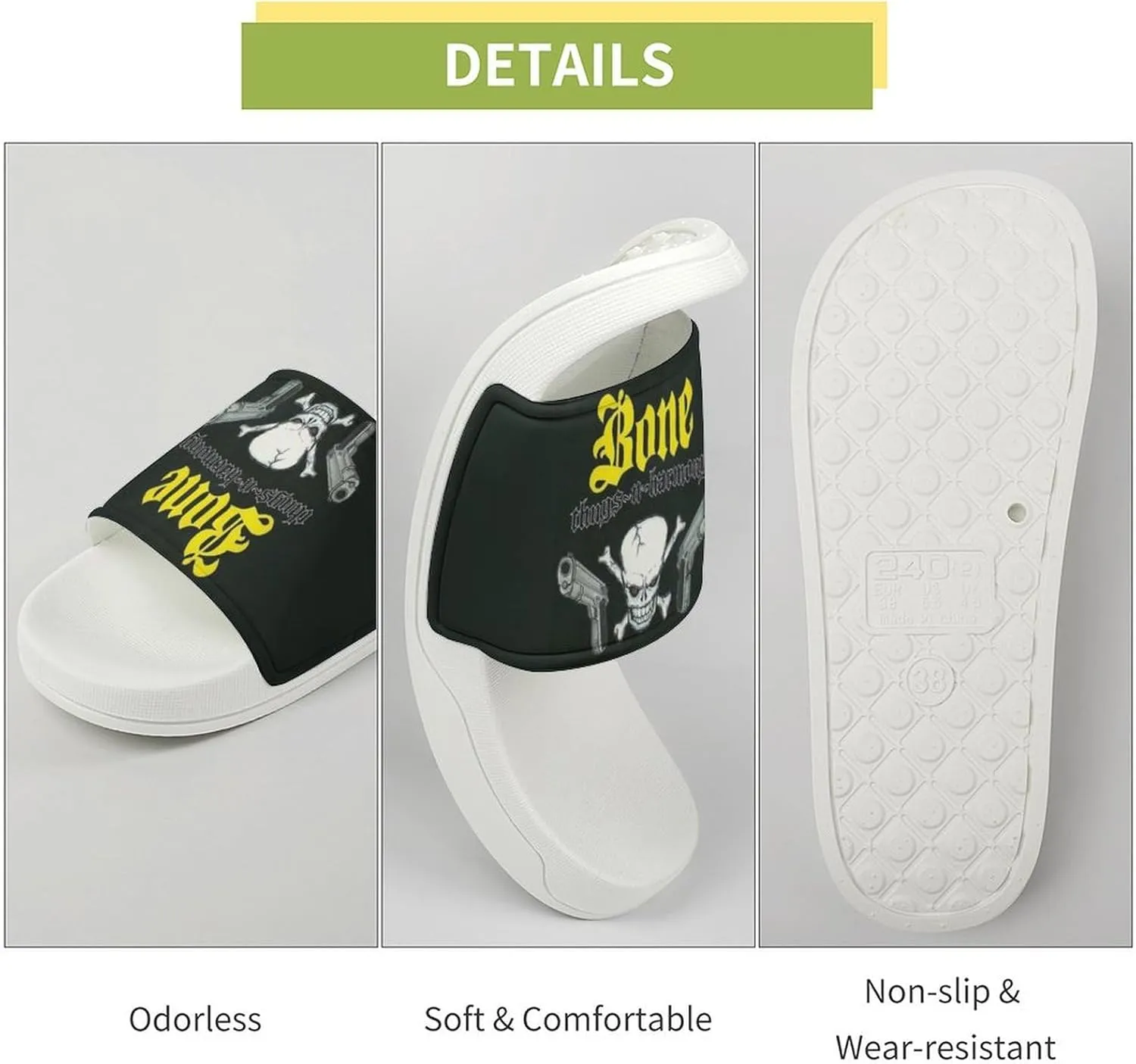 Bone Band Thugs Music N Rap Harmony PVC Home Slippers Womans Mens Slipper Non Slip Lightweight Open Toe Outdoor Breathable Shoes Quick Drying Sandal