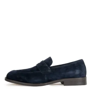 BOSS Limber Suede Penny Loafer Navy