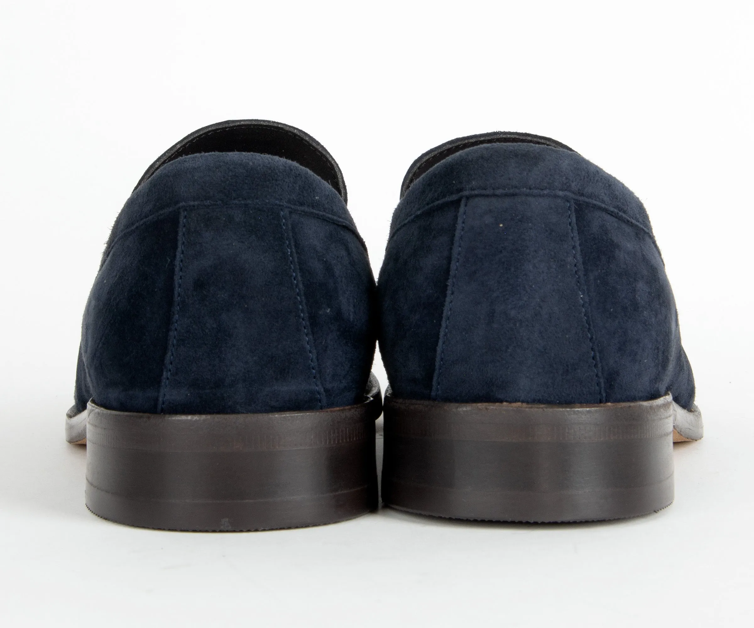 BOSS Limber Suede Penny Loafer Navy
