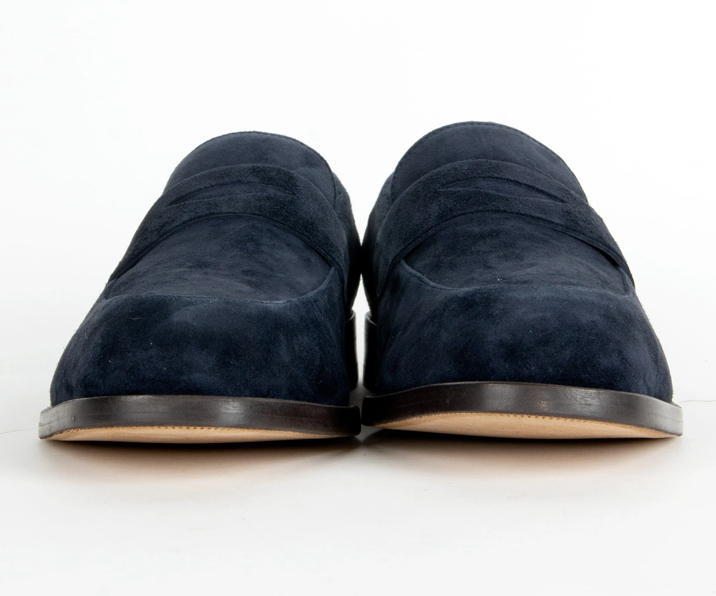 BOSS Limber Suede Penny Loafer Navy