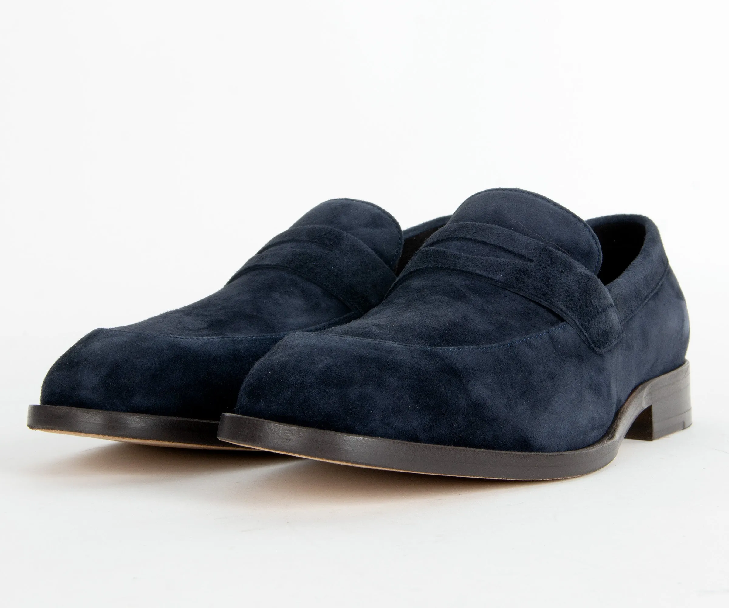 BOSS Limber Suede Penny Loafer Navy
